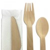 Wooden Cutlery Sets Close Up